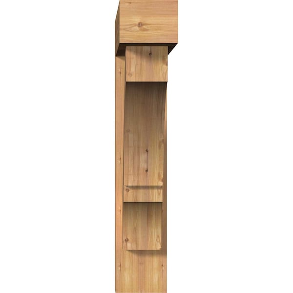 Balboa Block Smooth Bracket W/ Offset Brace, Western Red Cedar, 7 1/2W X 34D X 40H